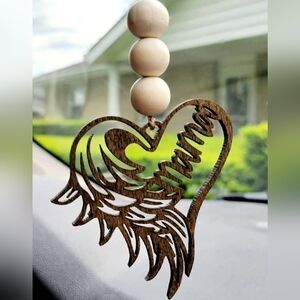 Beaded Wooden Memorial Car Charm, In Memory Of Mama, Mom Memorial